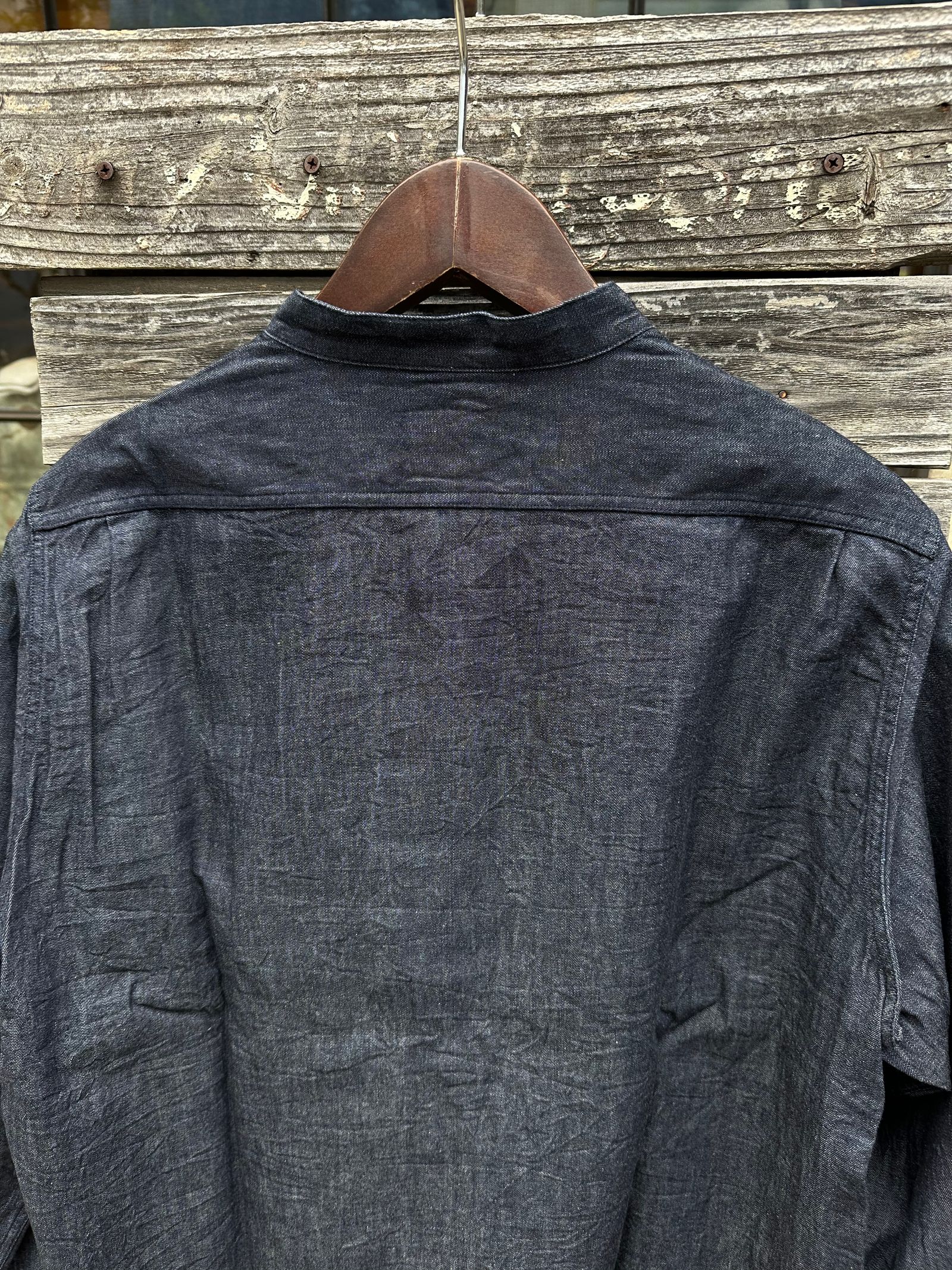 F3470 / DENIM BAND COLLAR SHIRT / デニムバンドカラーシャツ / WAワンウォッシュ