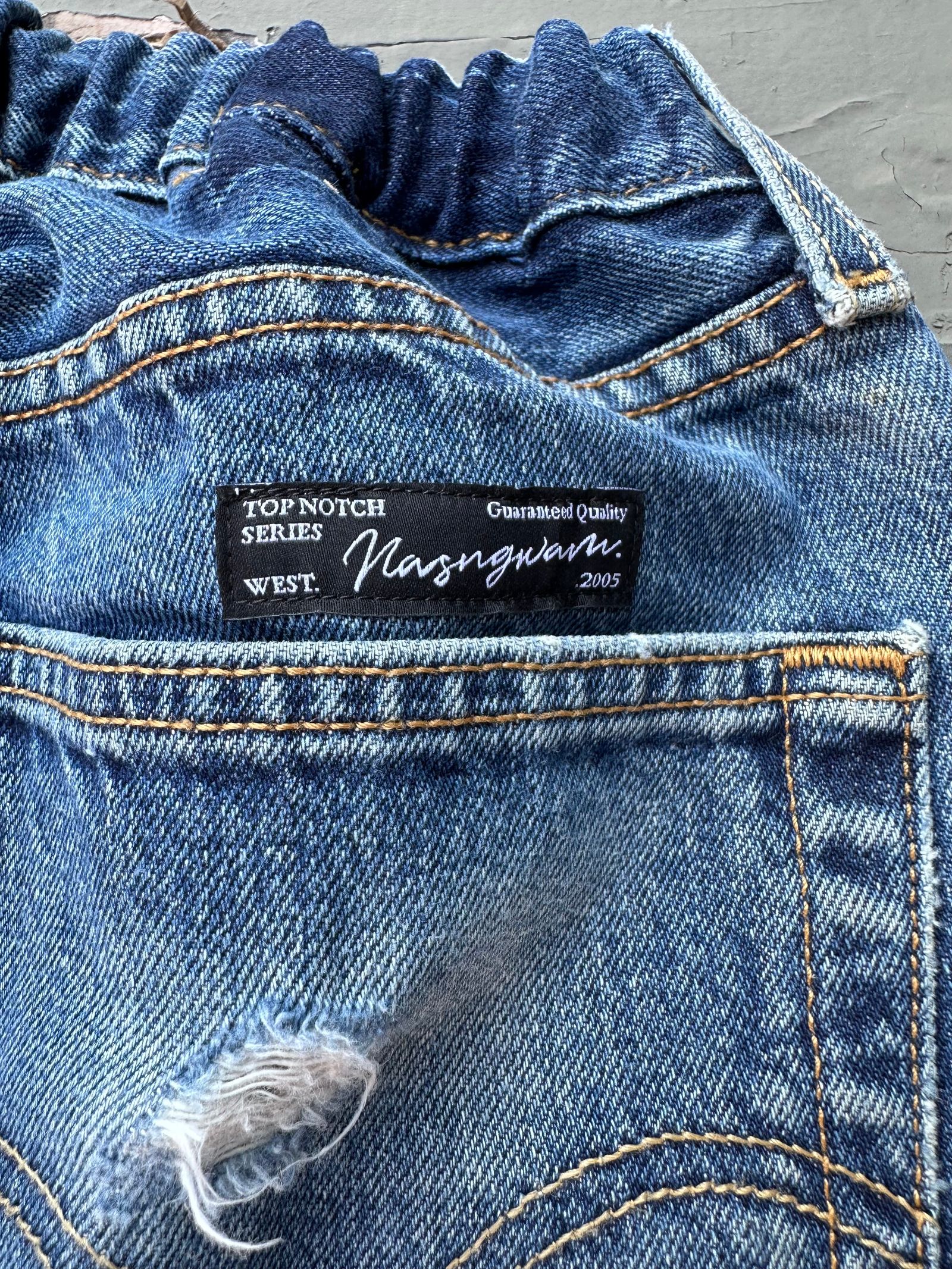 SASHIKO EASY DENIM PANTS / サシコイージーデニムパンツ  BLUE / M
