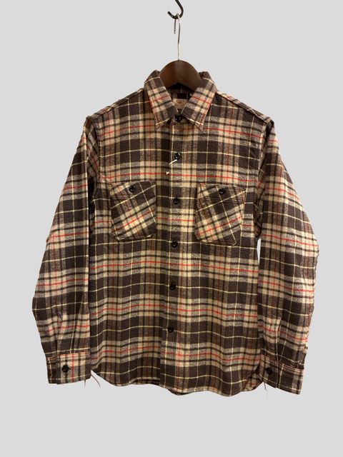 ヘビーツイルチェックワークシャツ/HEAVY TWILL CHECK WORK SHIRT / ヘビーネルワークシャツ / ネルシャツ / SC28232 / ブラウン(138)