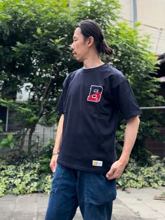 RUSSELL × BLUEBLUE / カレッジB Tシャツ2 / ネイビー