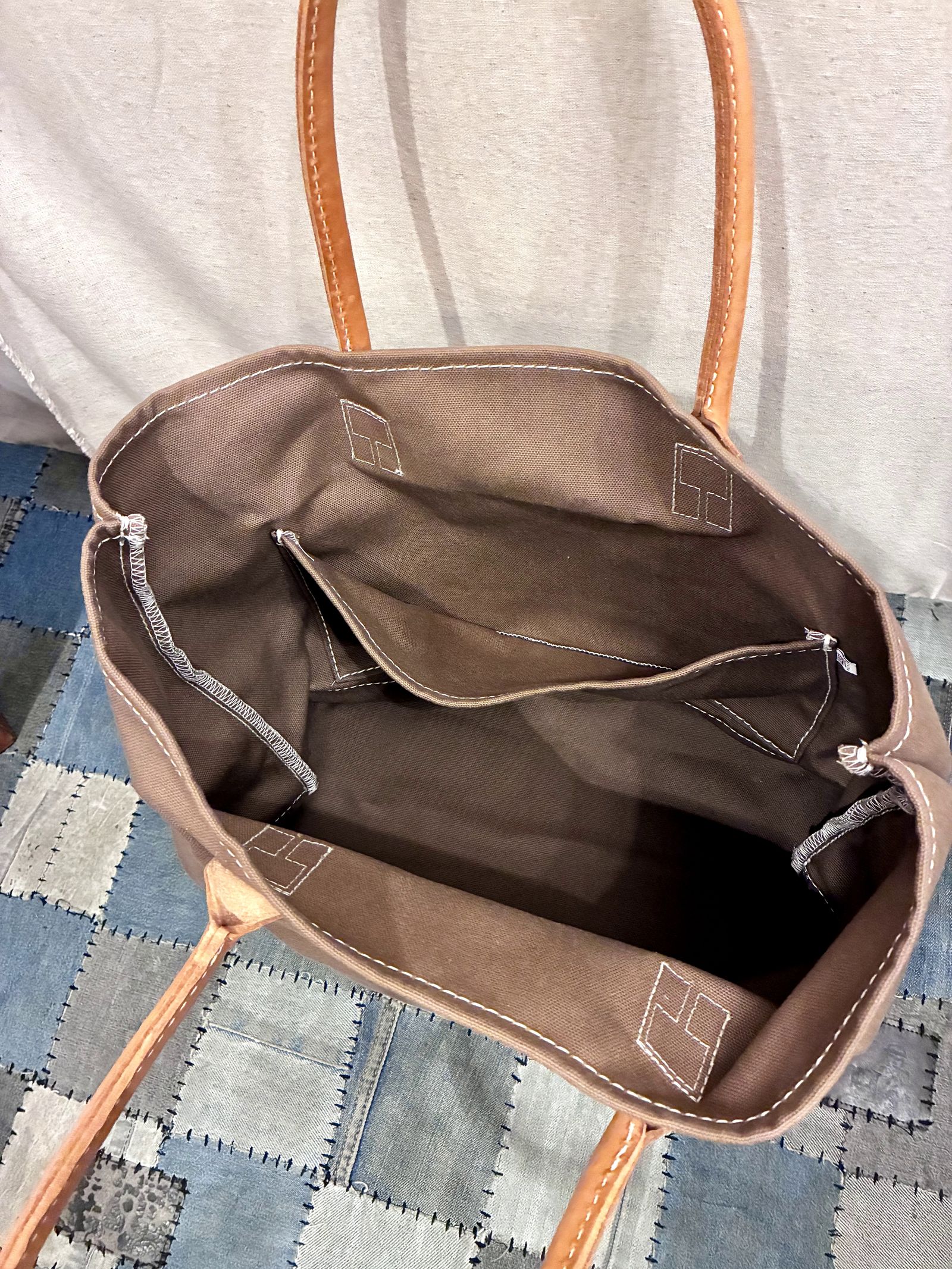 HERITAGE LEATHER CO / ヘリテージレザー / レザーハンドルキャンバストート / ブラウン