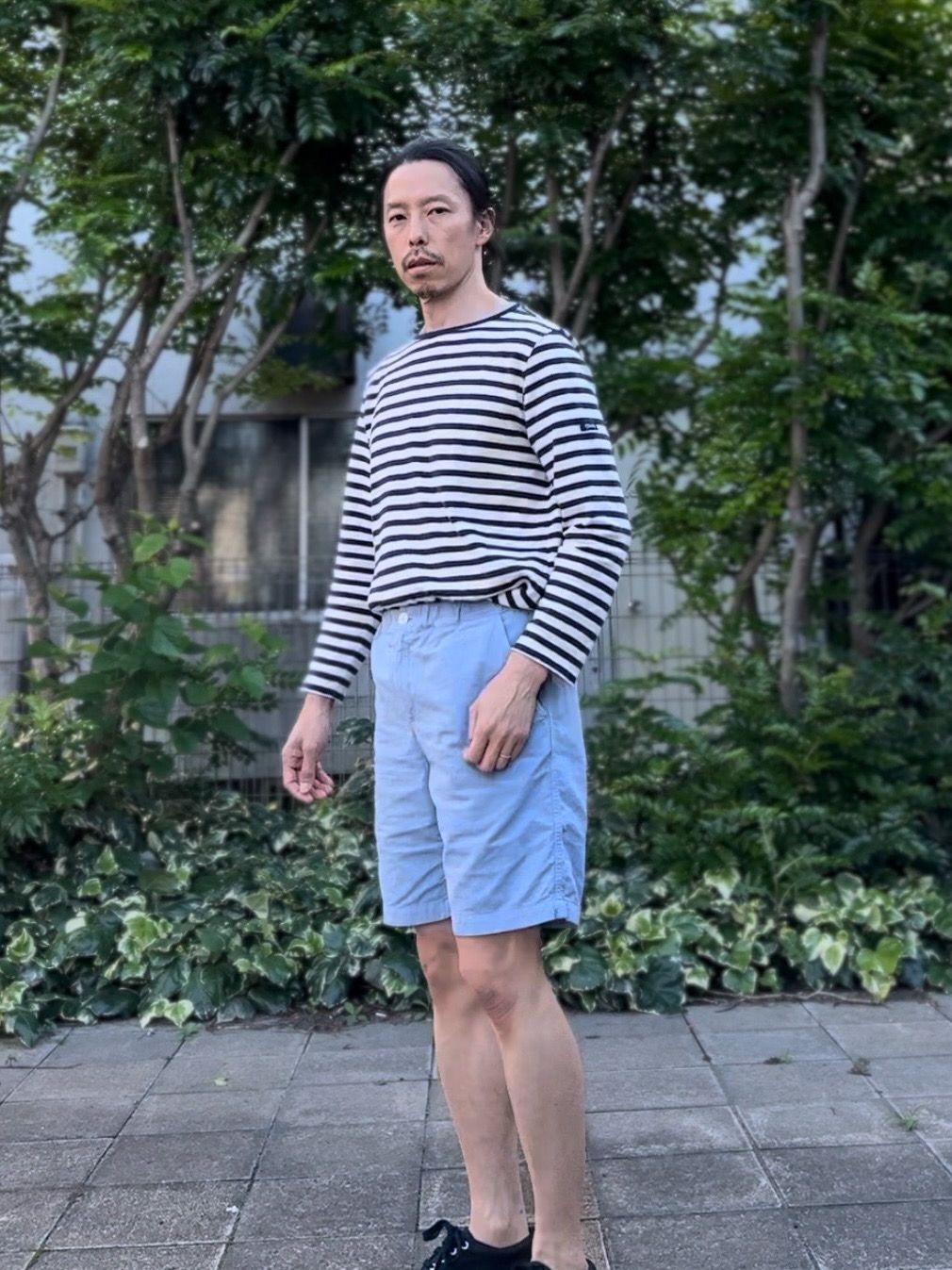 HDCS BOATNECK BORDER BASQUE SHIRT / ボートネックボーダーバスクシャツ / NATURAL NAVY
