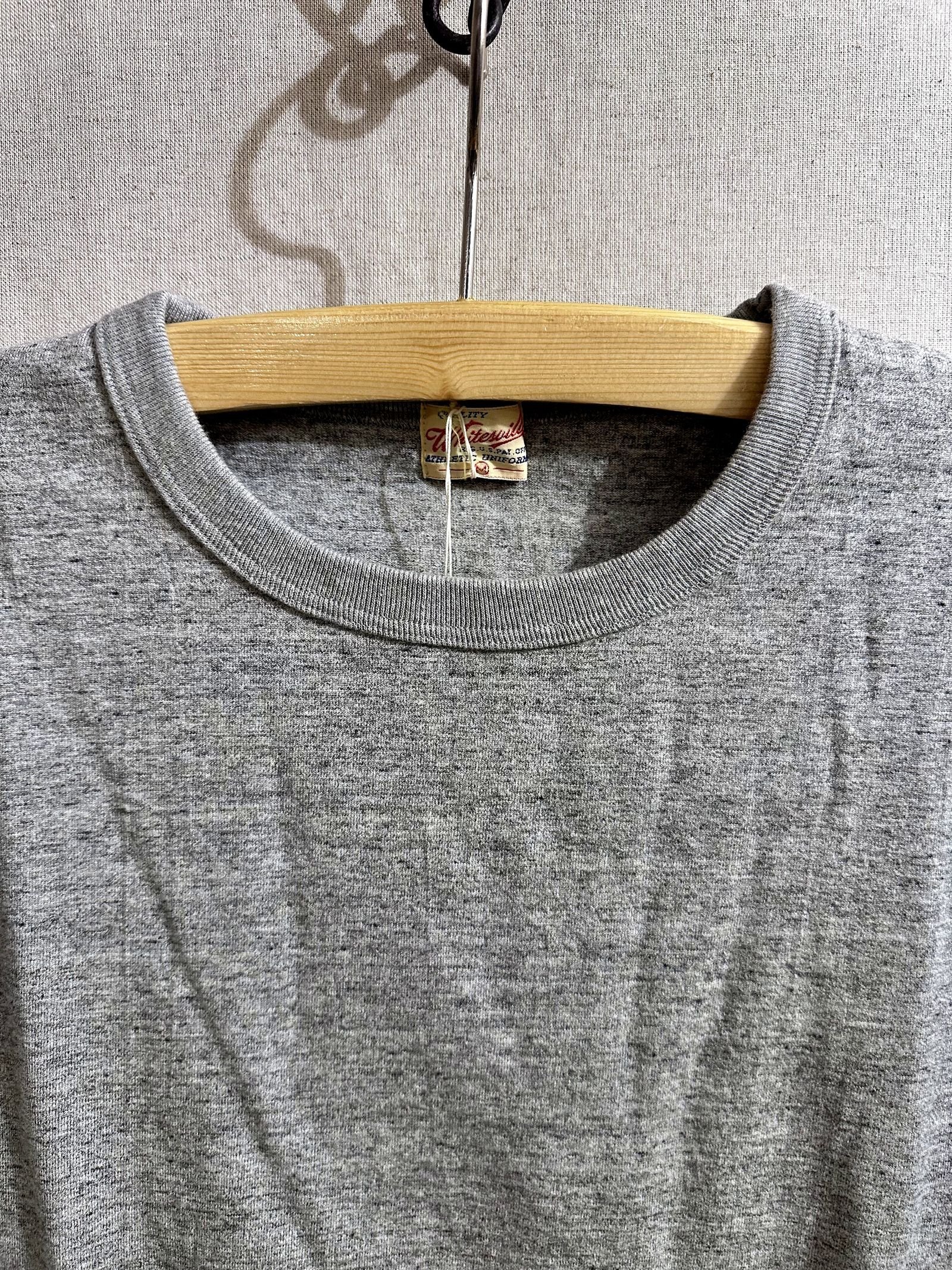 WHITESVILLE / ホワイツビル 14/- HALF SLEEVE RIB T-SHIRT / 半袖リブTシャツ / WV79147 ヘザーグレー(113)