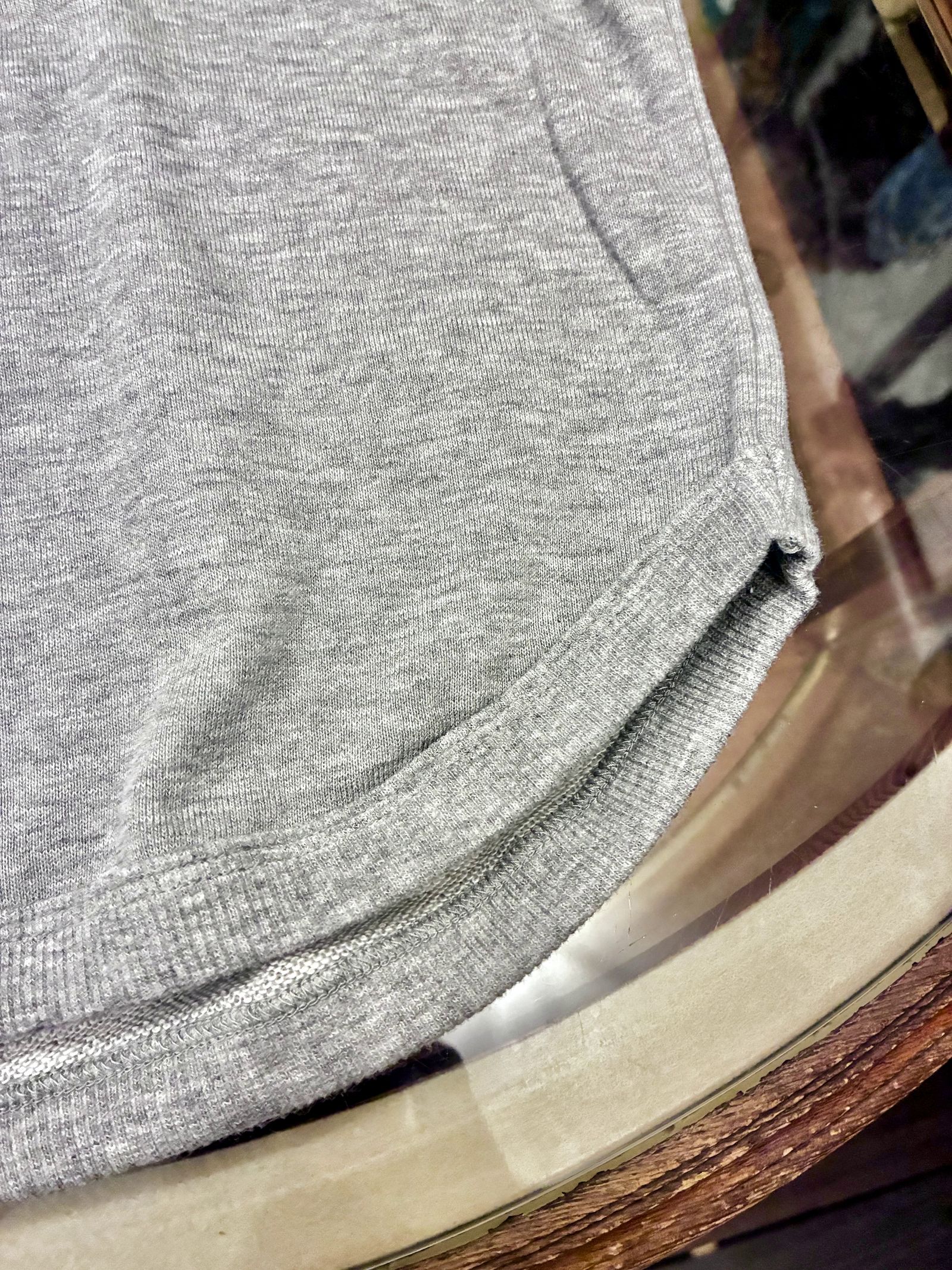 ミニ裏毛半袖リブTシャツ ヘザーグレー