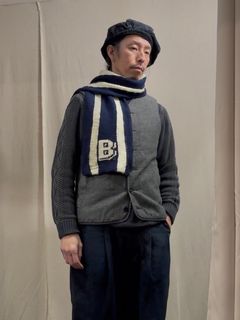 BBストライプリバーシブルマフラー / ネイビー