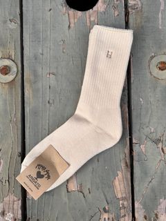 Hエンブロイダリー パイルソックス / H刺繍 / 靴下 / NATURAL / ナチュラル