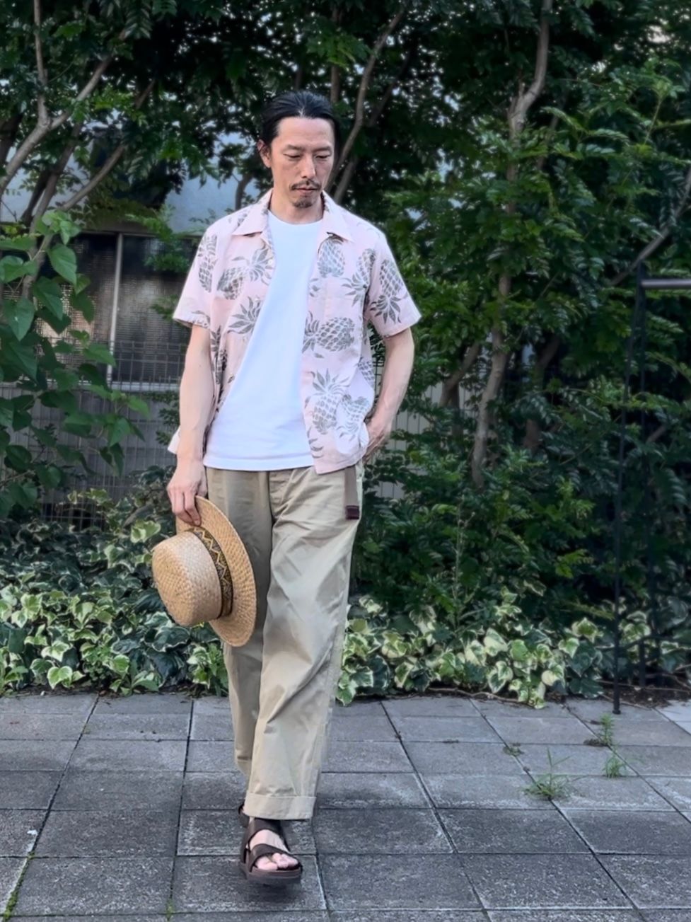 ALOHA SHIRT / “DUKE’S PINEAPPLE ” / コットンリネン / 半袖オープンシャツ / パイナップル柄 / アロハシャツ / ハワイアン / DK39092 / ピンク(162)
