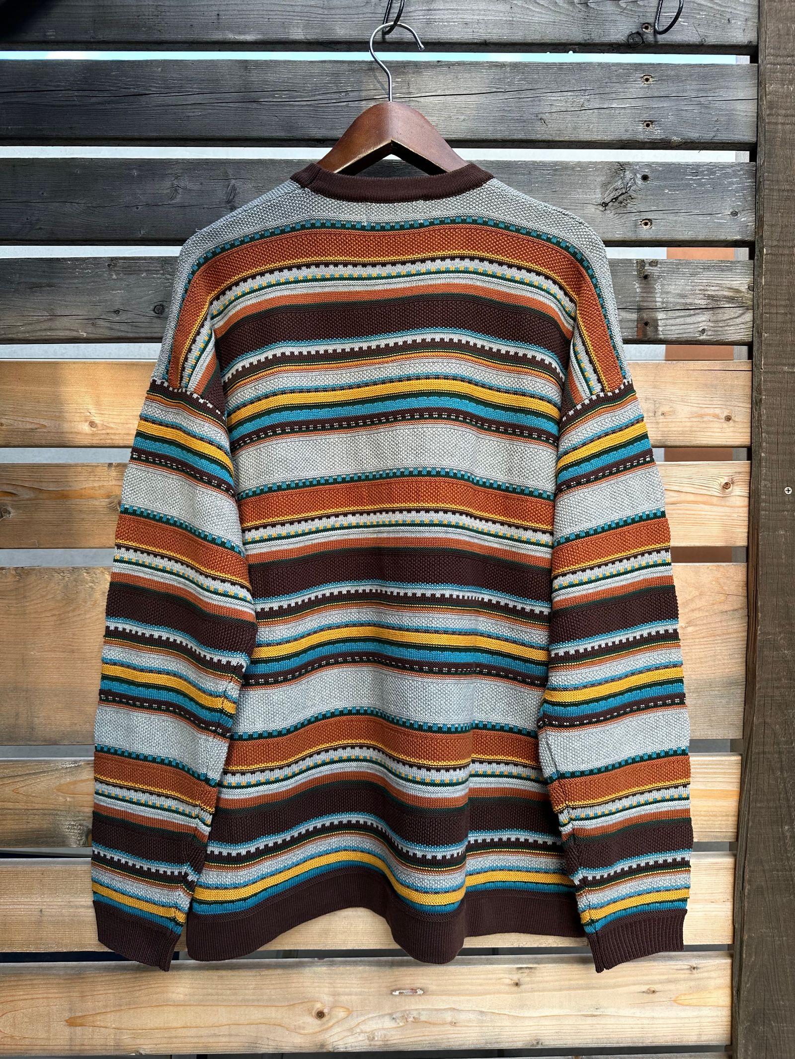 90's BORDER KNIT / グレー( ブラウン系 )