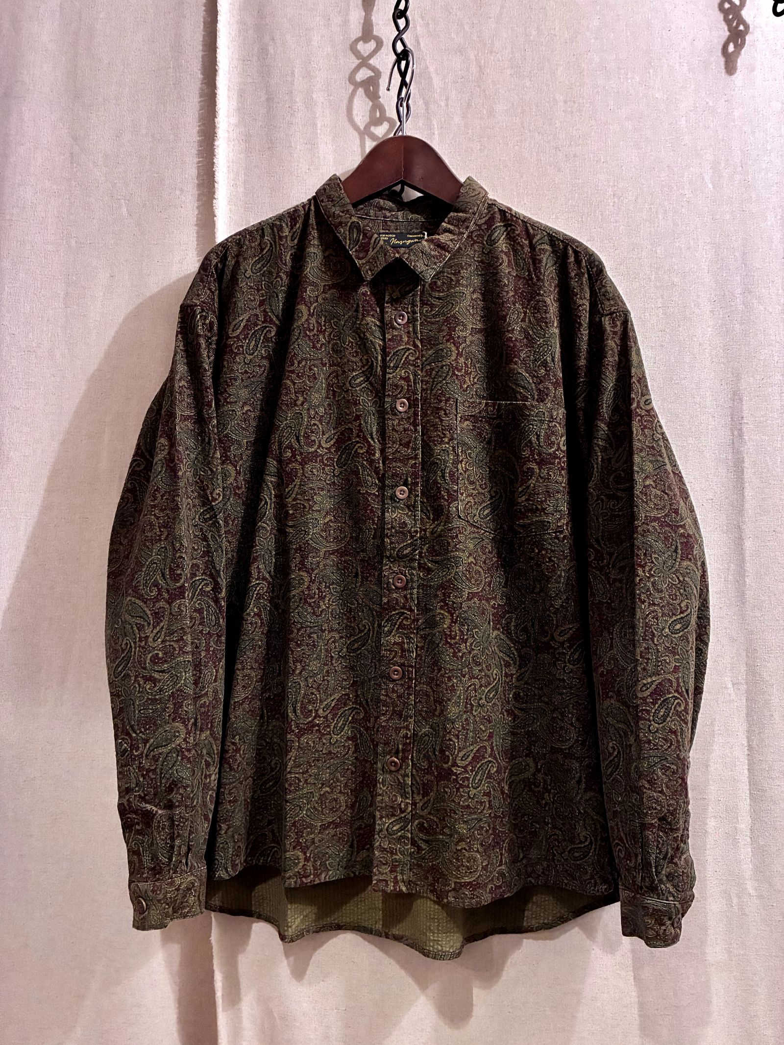 RAGE SHIRTS / ペイズリーコーデュロイワイドシャツ / バーガンディー