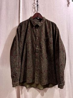 RAGE SHIRTS / ペイズリーコーデュロイワイドシャツ / バーガンディー
