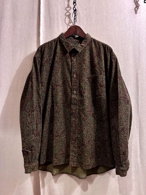 RAGE SHIRTS / ペイズリーコーデュロイワイドシャツ / バーガンディー