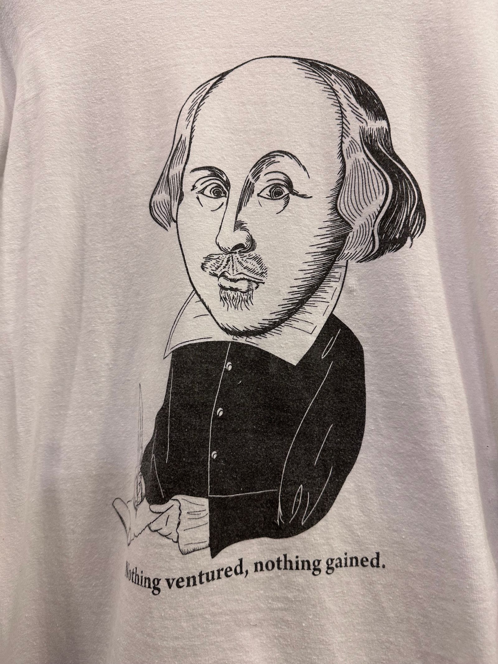 “William Shakespeare" / ウィリアム・シェイクスピア / ロングスリーブTシャツ / ホワイト