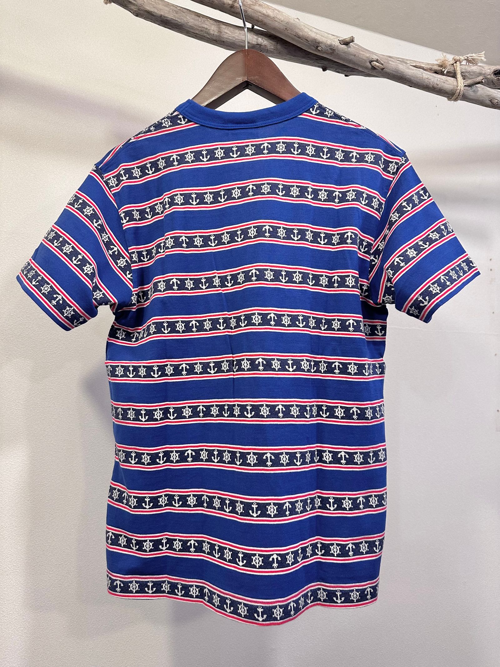 SC77706 / アンカーモチーフジャガード 半袖Tシャツ / ブルー