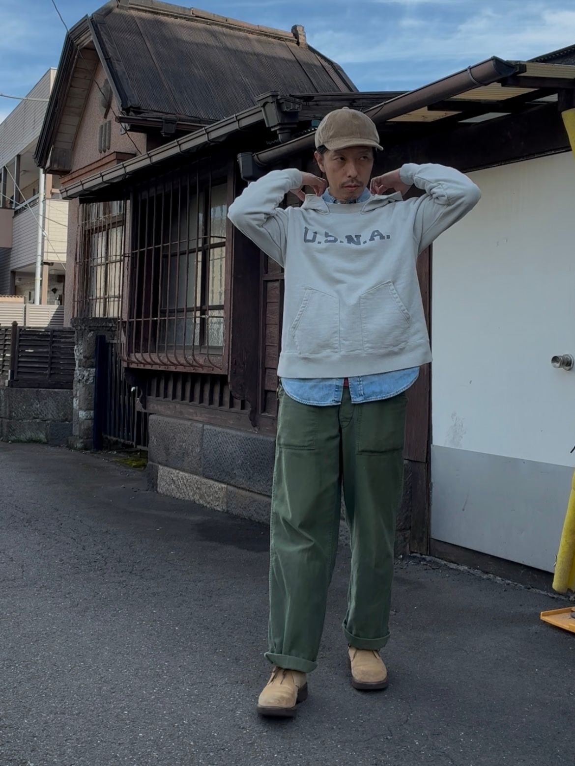 ビッグジョン / アフター・フード ヴィンテージスウェットパーカー / 後付けパーカー / [U.S.N.A] AFTER HOODIE / グレー…