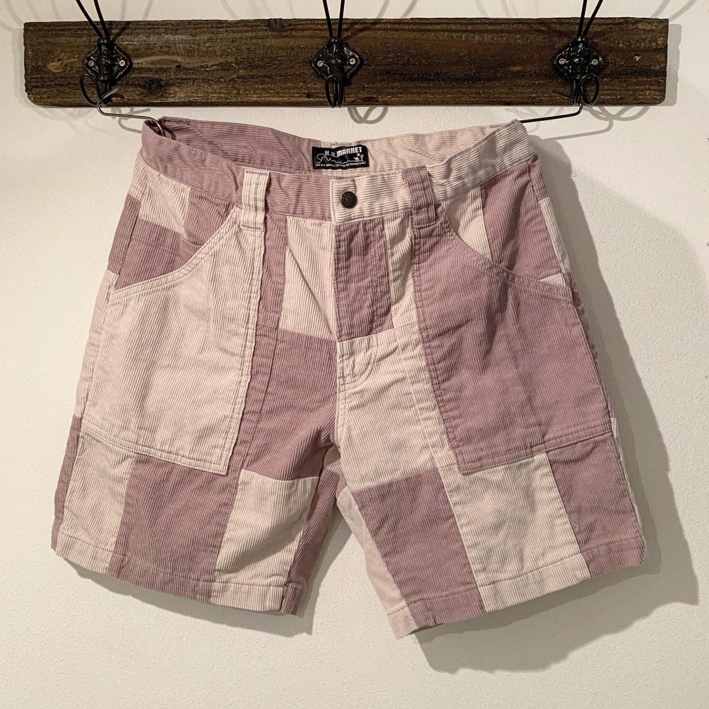 【美品】サマーコールアンドデニム ミックスパッチワーク ビーチショーツ HOLLYWOOD RANCH MARKET - ハリウッドランチマーケット / サマー