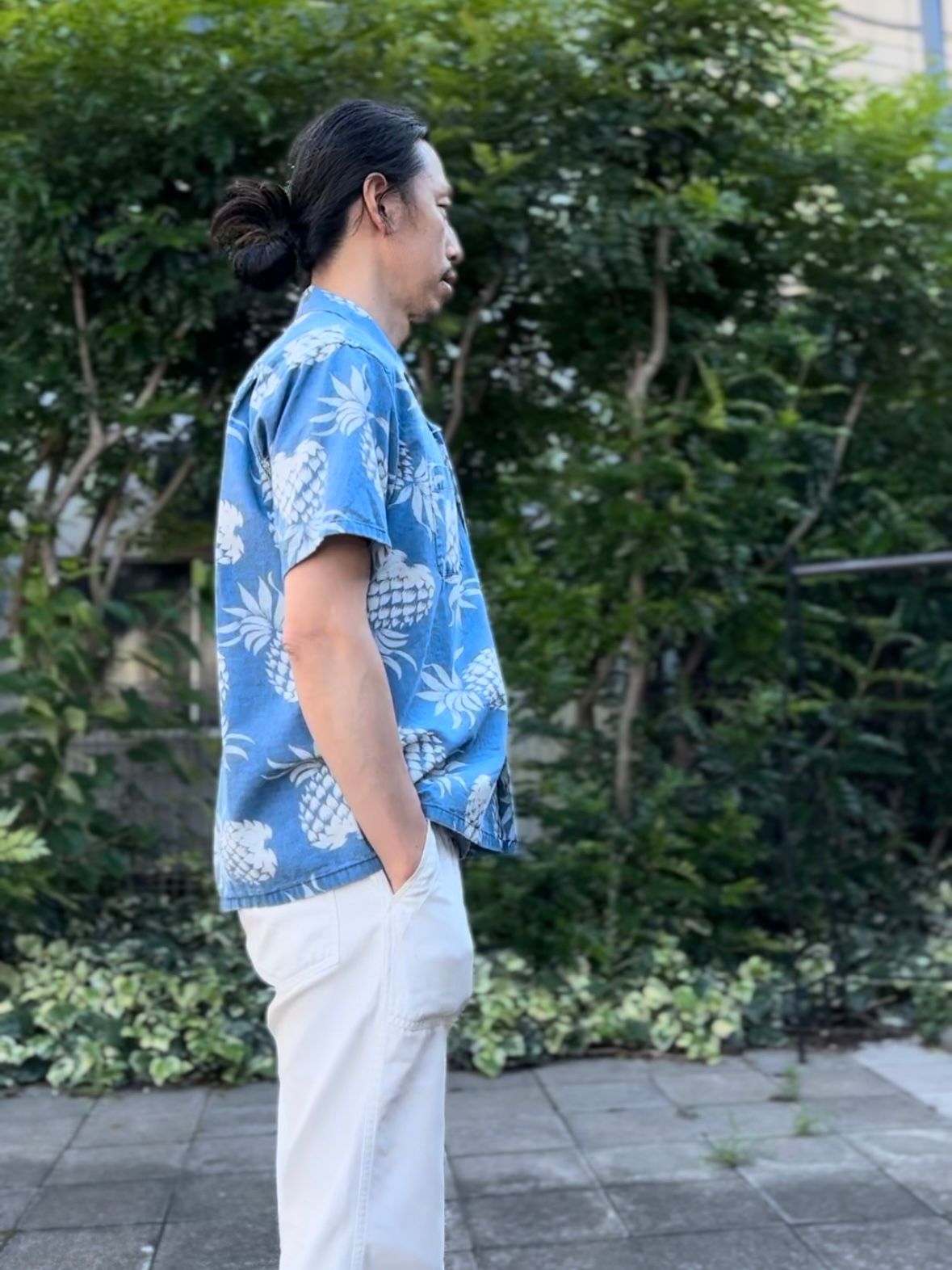 ALOHA SHIRT “DUKE’S PINEAPPLE ” / インディゴコットン / アロハシャツ / ハワイアン / パイナップル柄 / DK39045 / BLUE(125)