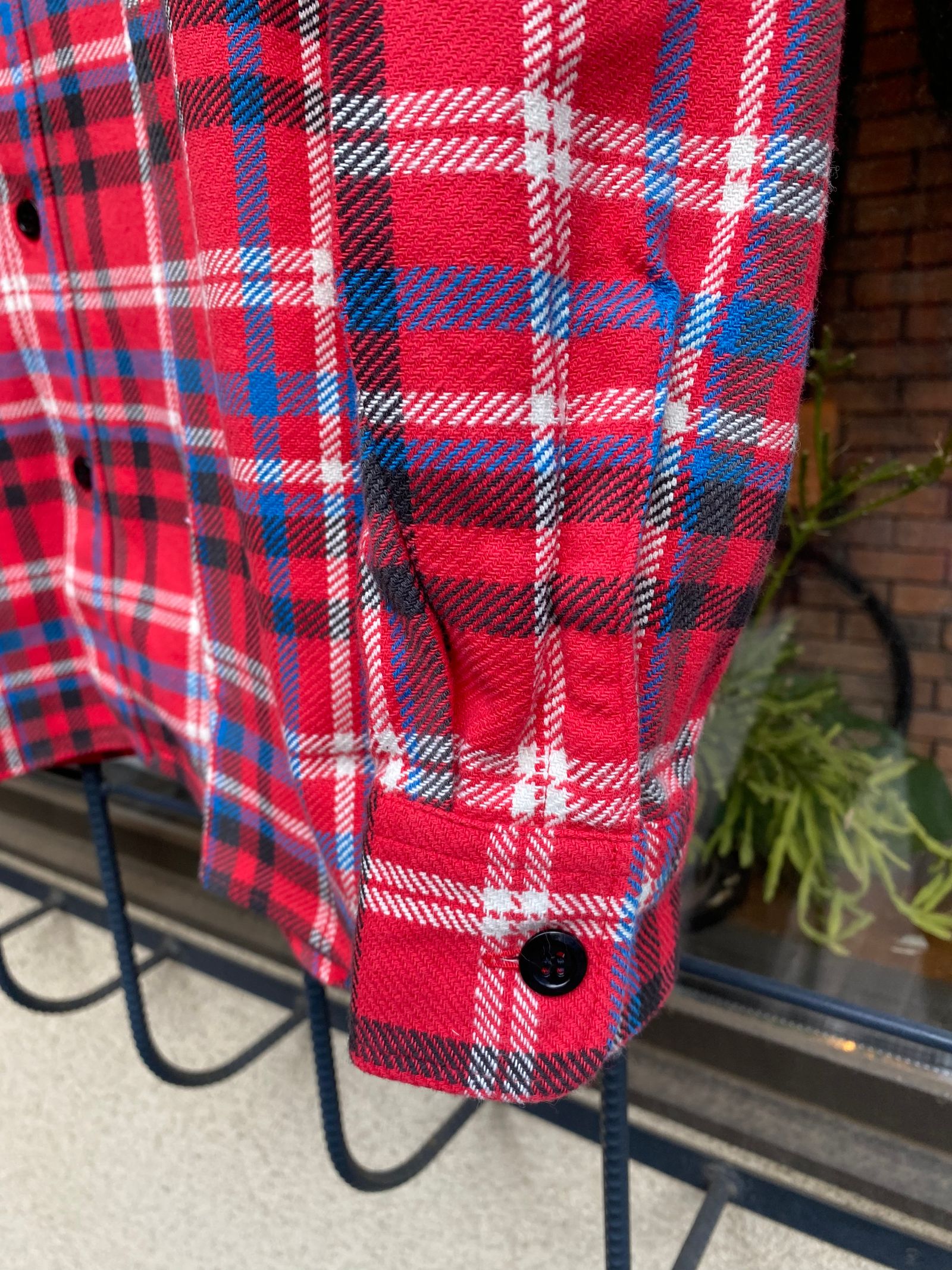 SC28956 / TWILL CHECK WORK SHIRT / ヘビーネルワークシャツ / ネルシャツ / チェックシャツ / RED (165)