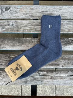 Hエンブロイダリー パイルショート ソックス / H刺繍 / 靴下 / NAVY / ネイビー