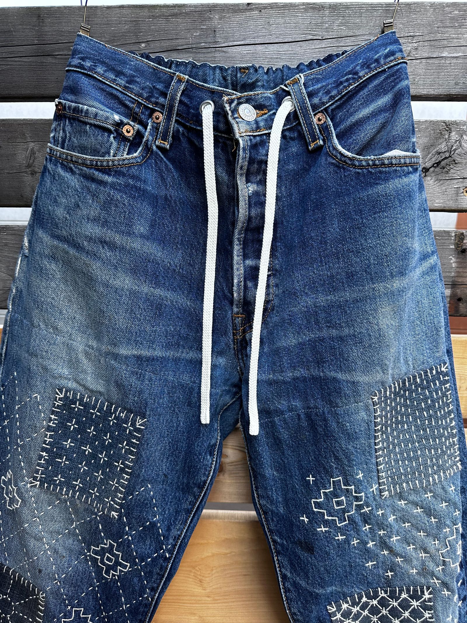 SASHIKO EASY DENIM PANTS / サシコイージーデニムパンツ  BLUE / M