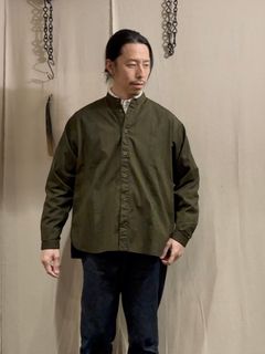 ナスングワム / ARTISAN SHIRT JACKET / バンドカラーシャツ / オリーブ
