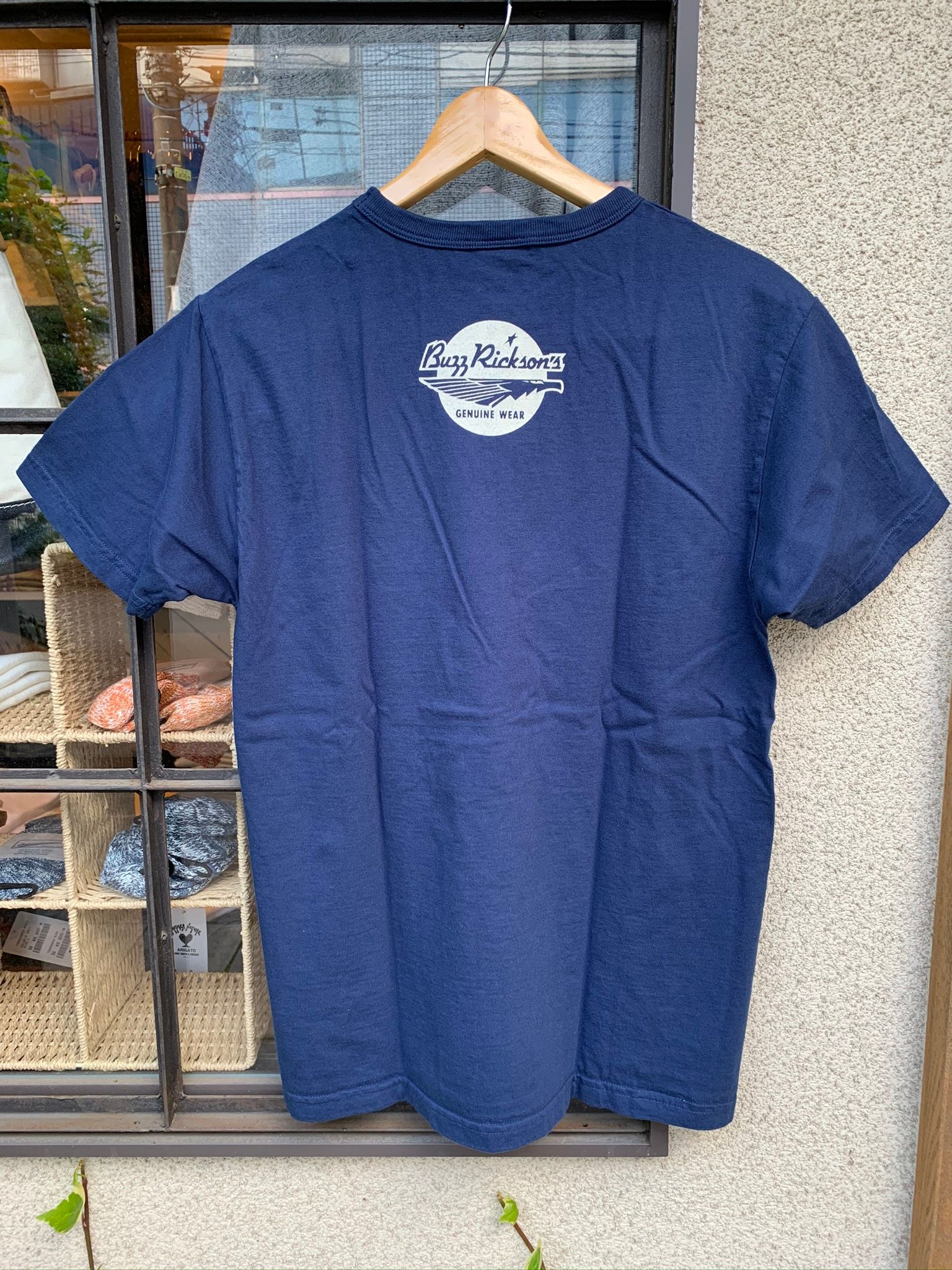 バズリクソンズ×ピーナッツ S/S T-SHIRT "USN" / スヌーピーTシャツ / ネイビー
