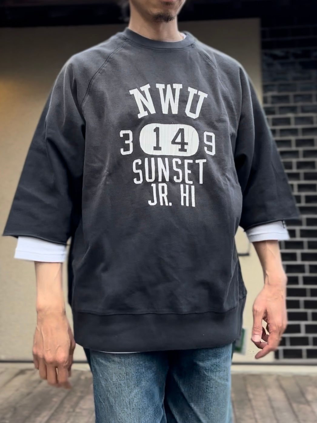 SCREEN STARS / スクリーンスターズ / Amecaji 3/4 slv Tee /アメカジ七分袖Tシャツ / チャコール