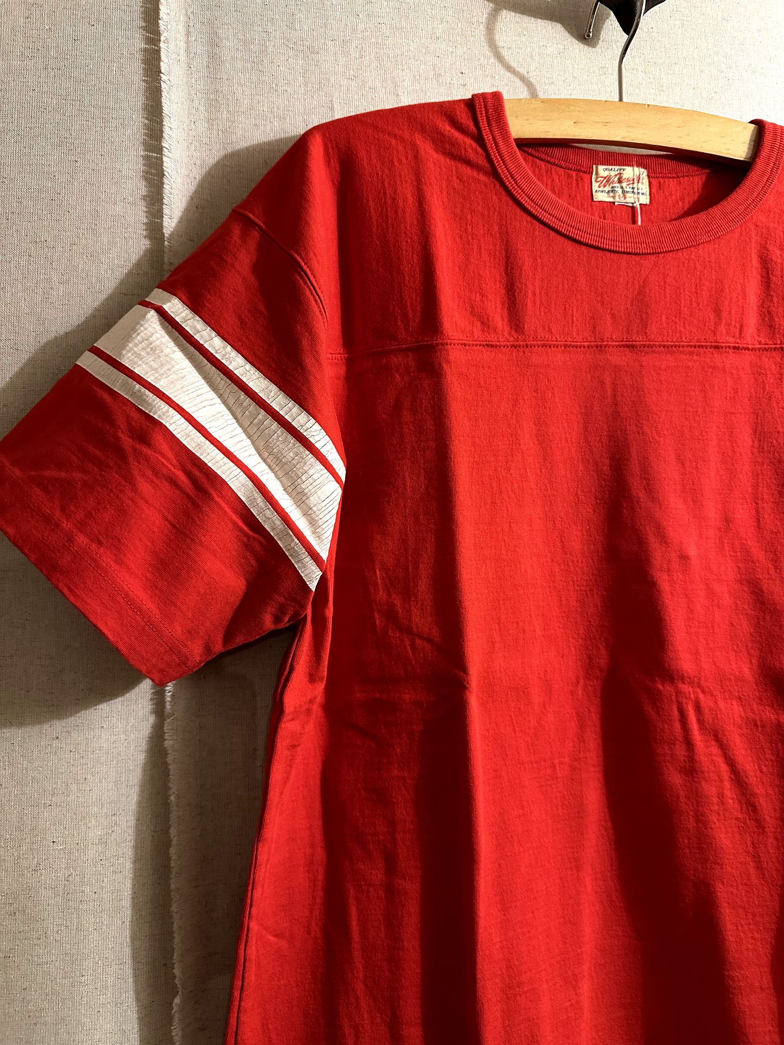 WHITESVILLE / ホワイツビル 14/- HALF SLEEVE FOOTBALL T-SHIRT / 半袖フットボールTシャツ / WV79145 レッド(165)