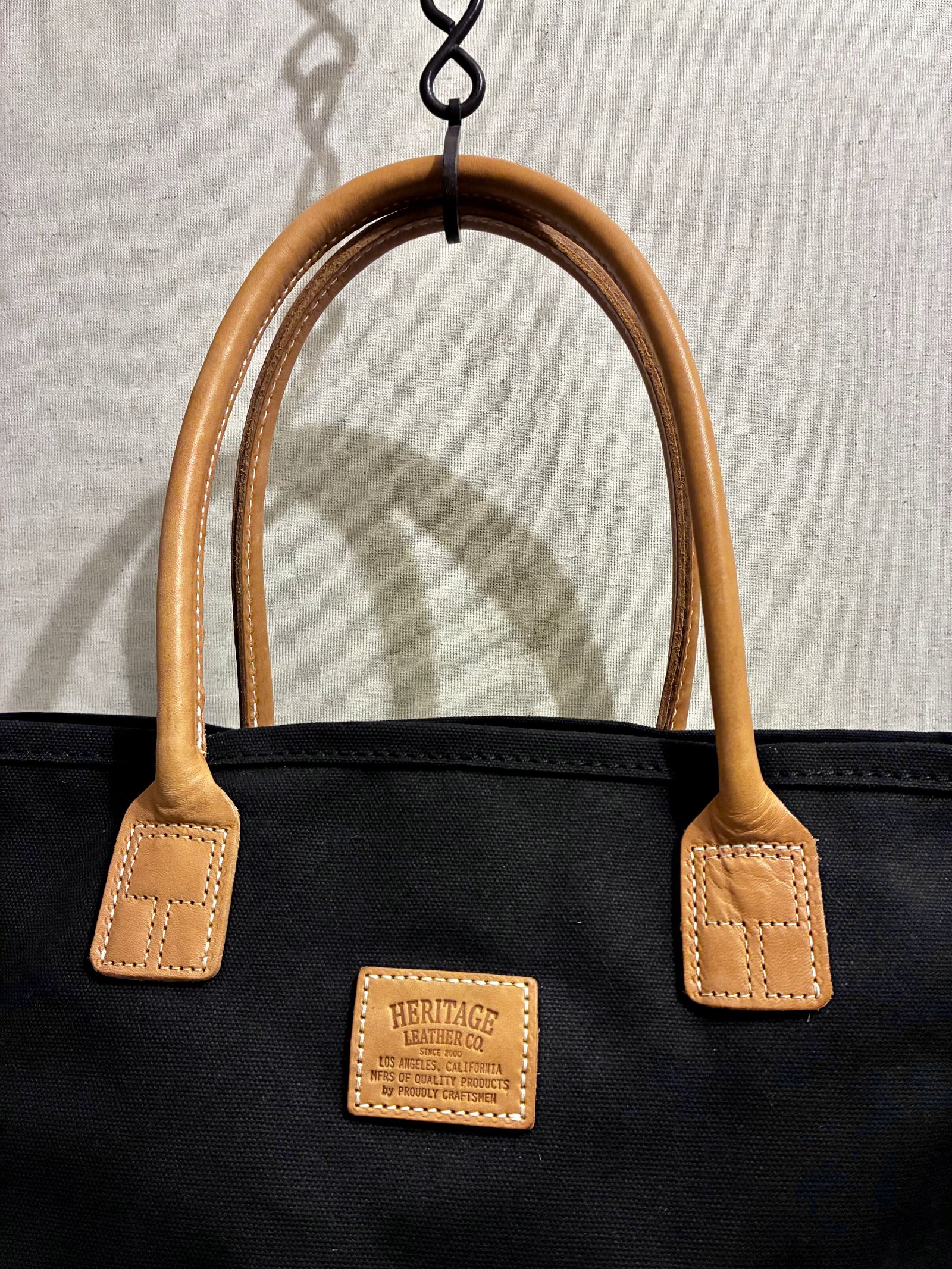 HERITAGE LEATHER CO / ヘリテージレザー / レザーハンドルキャンバストート / ブラック