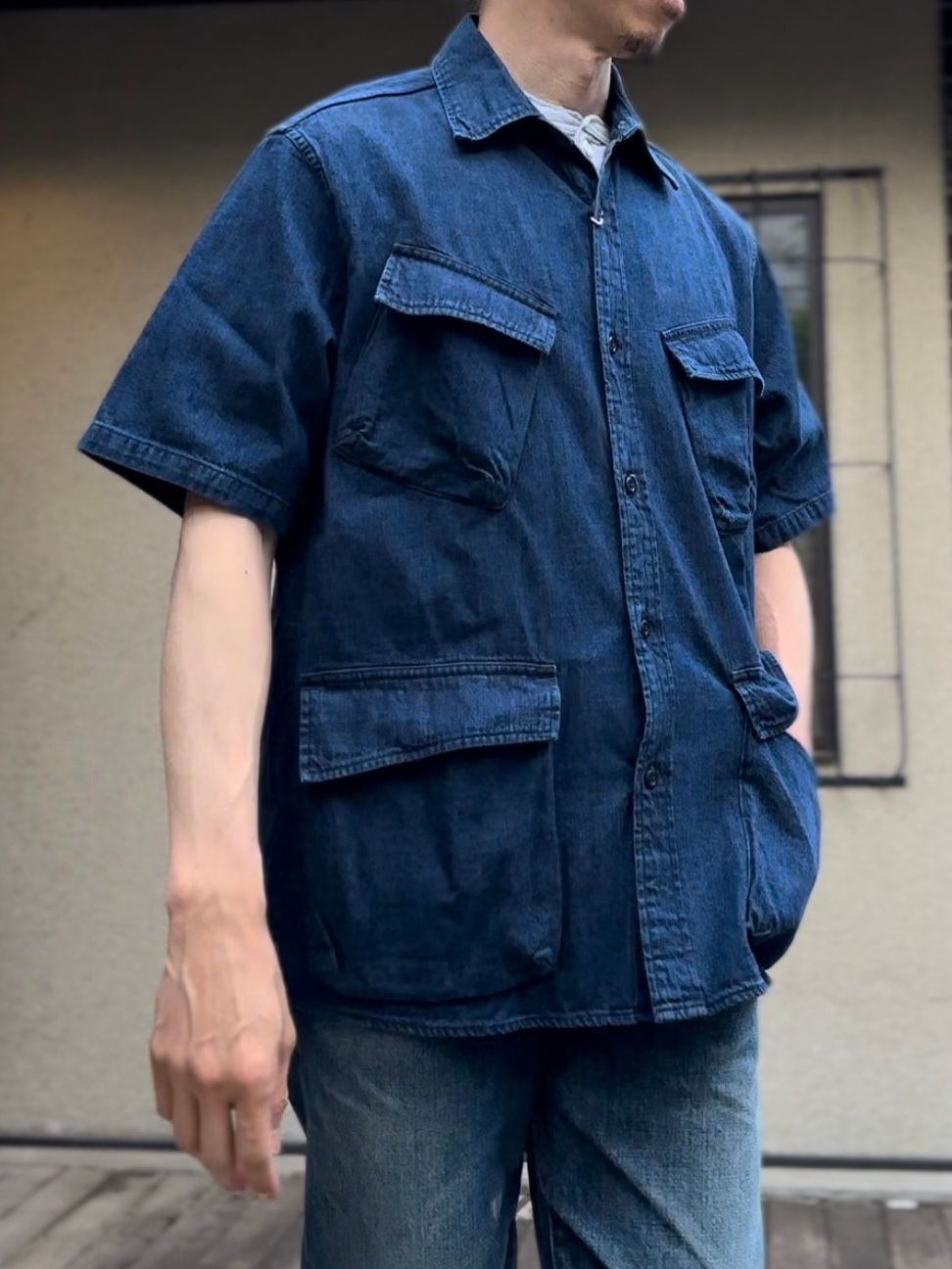 エフオービーファクトリー / FOB FACTORY / デニムファティーグS/Sシャツ
