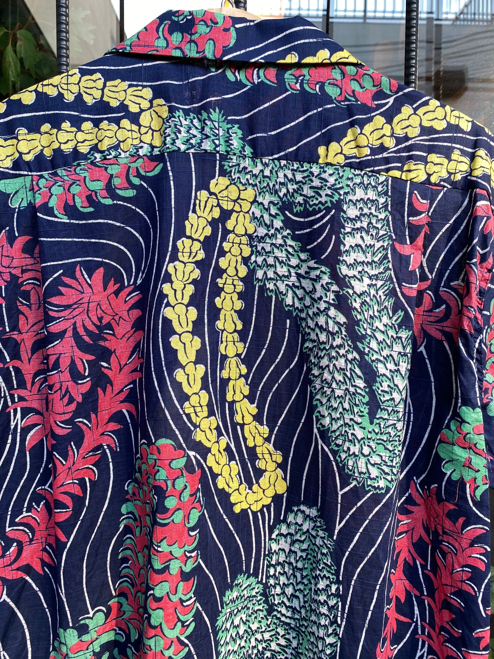 LEI HAWAIIAN STYLE / コットンリネン / 半袖 / アロハシャツ / ハワイアン / ボーダー / ジョン・メイグス / ネイビー(128) / SS38688