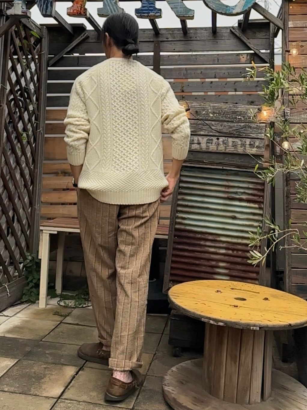 LUMBER TUCK PANTS / ストライプモールスキンイージーパンツ