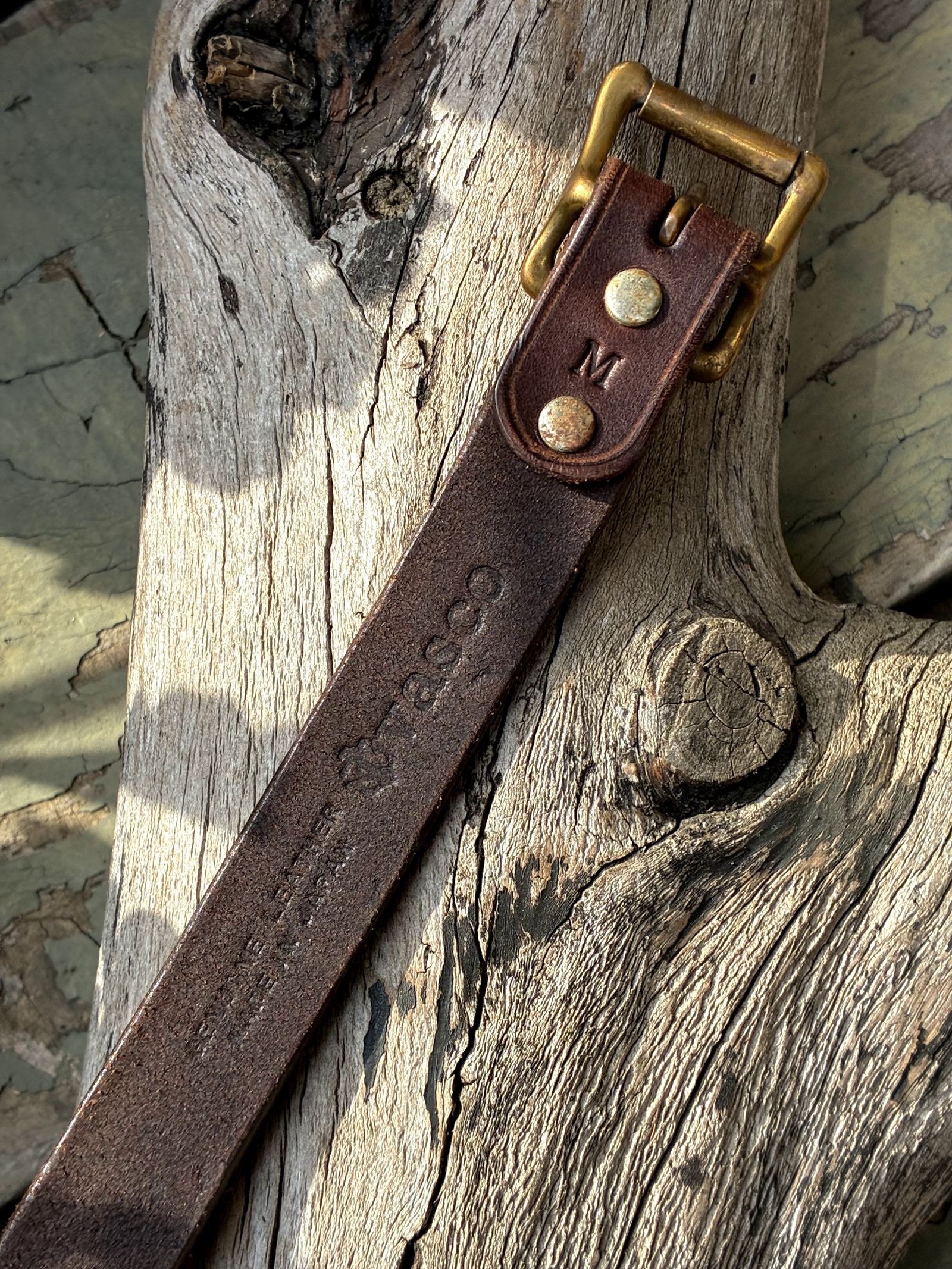 レザーギャリソンベルト ナロー / ブラウン / ヴァスコ