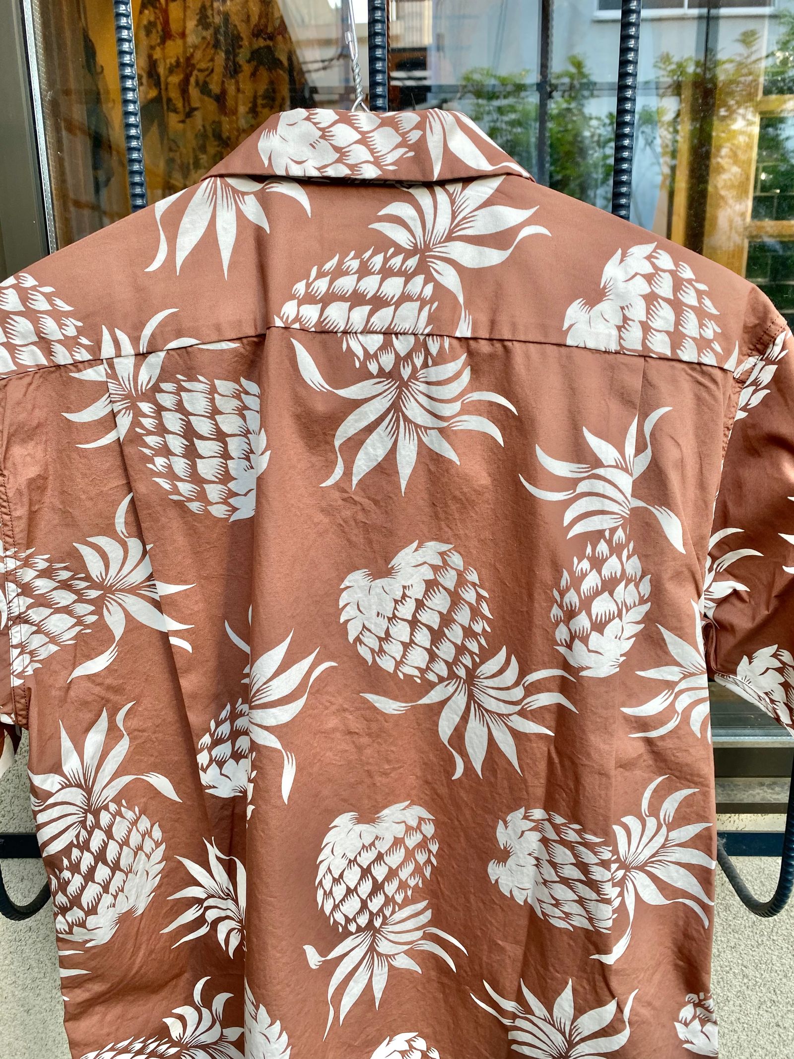 COTTON HAWAIIAN SHIRT “DUKE'S PINEAPPLE” / アロハシャツ / パイナップル柄  / ブラウン (138)
