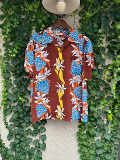 ALOHA SHIRTS “BLOOMS OF TORCH FLOWER”/半袖レーヨンシャツ / アロハシャツ / ハワイアン / トーチジンジャー / SS39024 / ブラウン (138)“