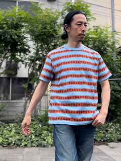 SC77706 / アンカーモチーフジャガード 半袖Tシャツ / サックス