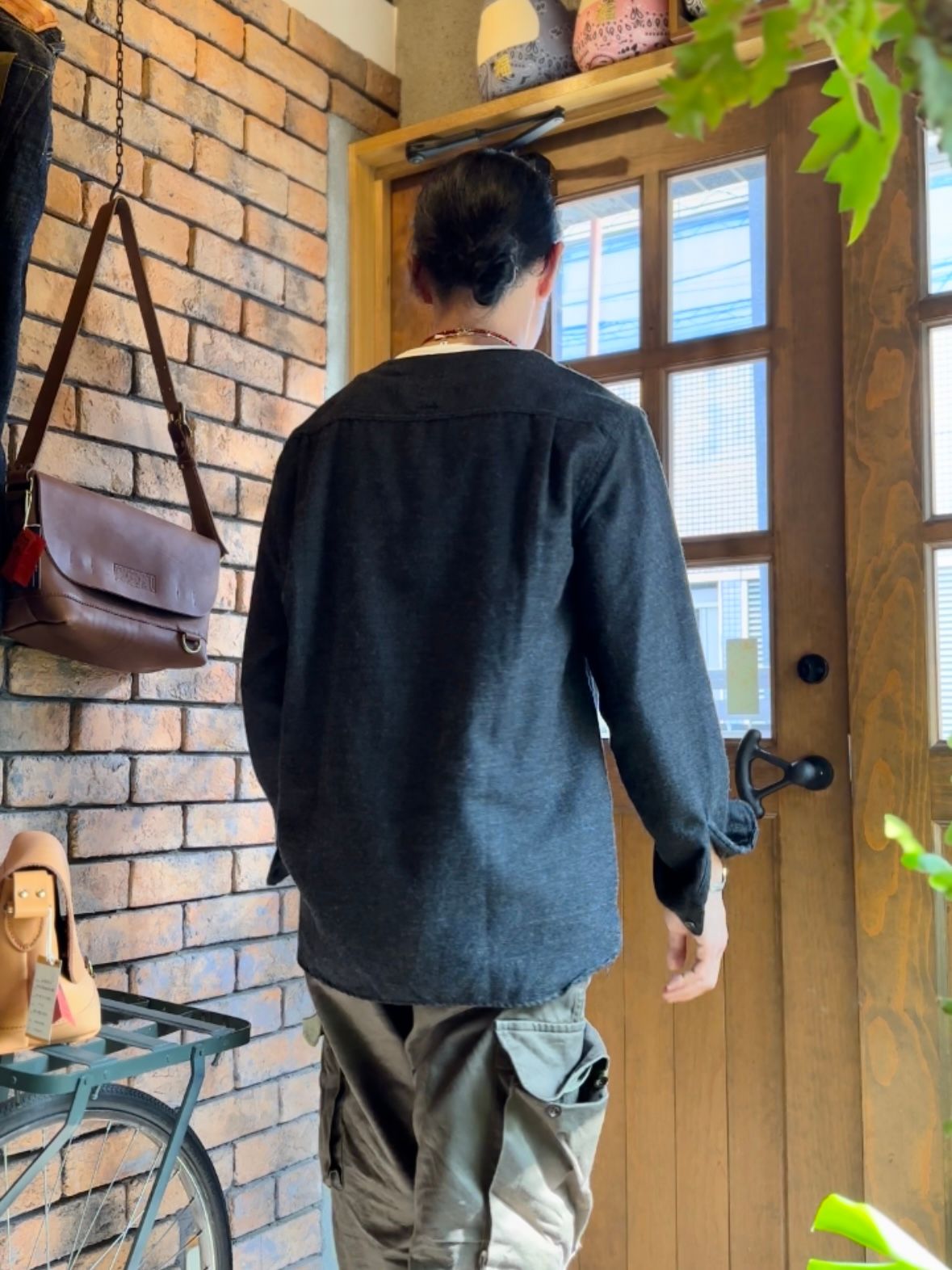F3483 / C/W SLEEPING SHIRT / コットンウールスリーピングシャツ  / チャコール