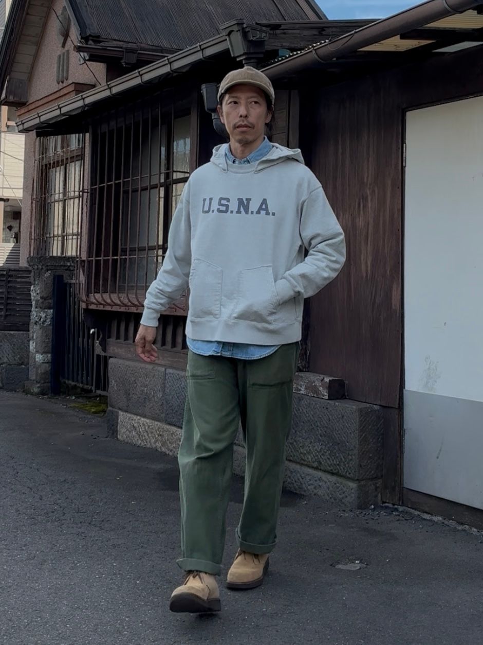 ビッグジョン / アフター・フード ヴィンテージスウェットパーカー / 後付けパーカー / [U.S.N.A] AFTER HOODIE / グレー…