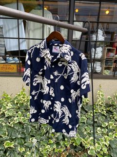 デューク・カハナモク / DUKE KAHANAMOKU - SPECIAL EDITION ALOHA SHIRTS- MOONLIGHT PALM TREE / ネイビー