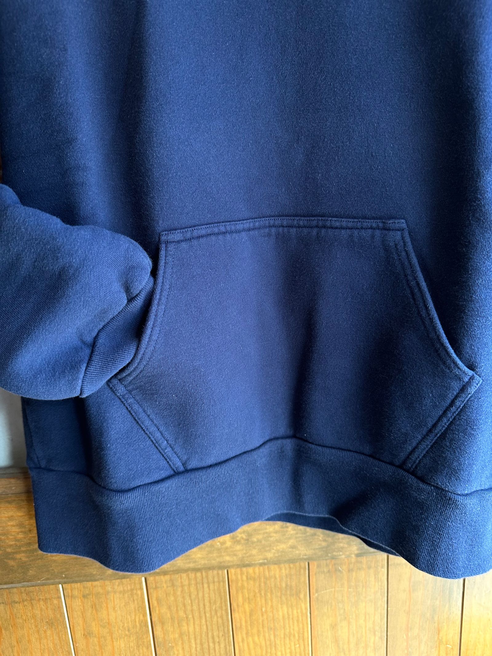 HR MARKET 2トーンフロッキー スウェットプルパーカー / ネイビー