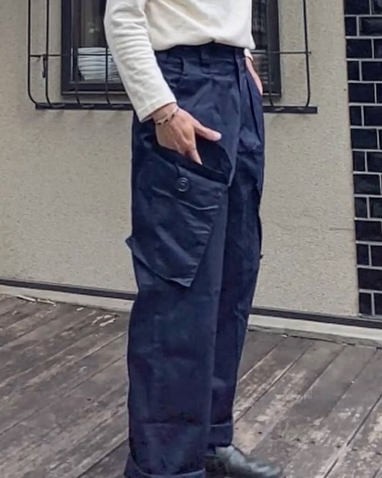 パンツブラックSIZE46マウトリーコンテーラー ロイヤルネイビーpcs trousers for DAN