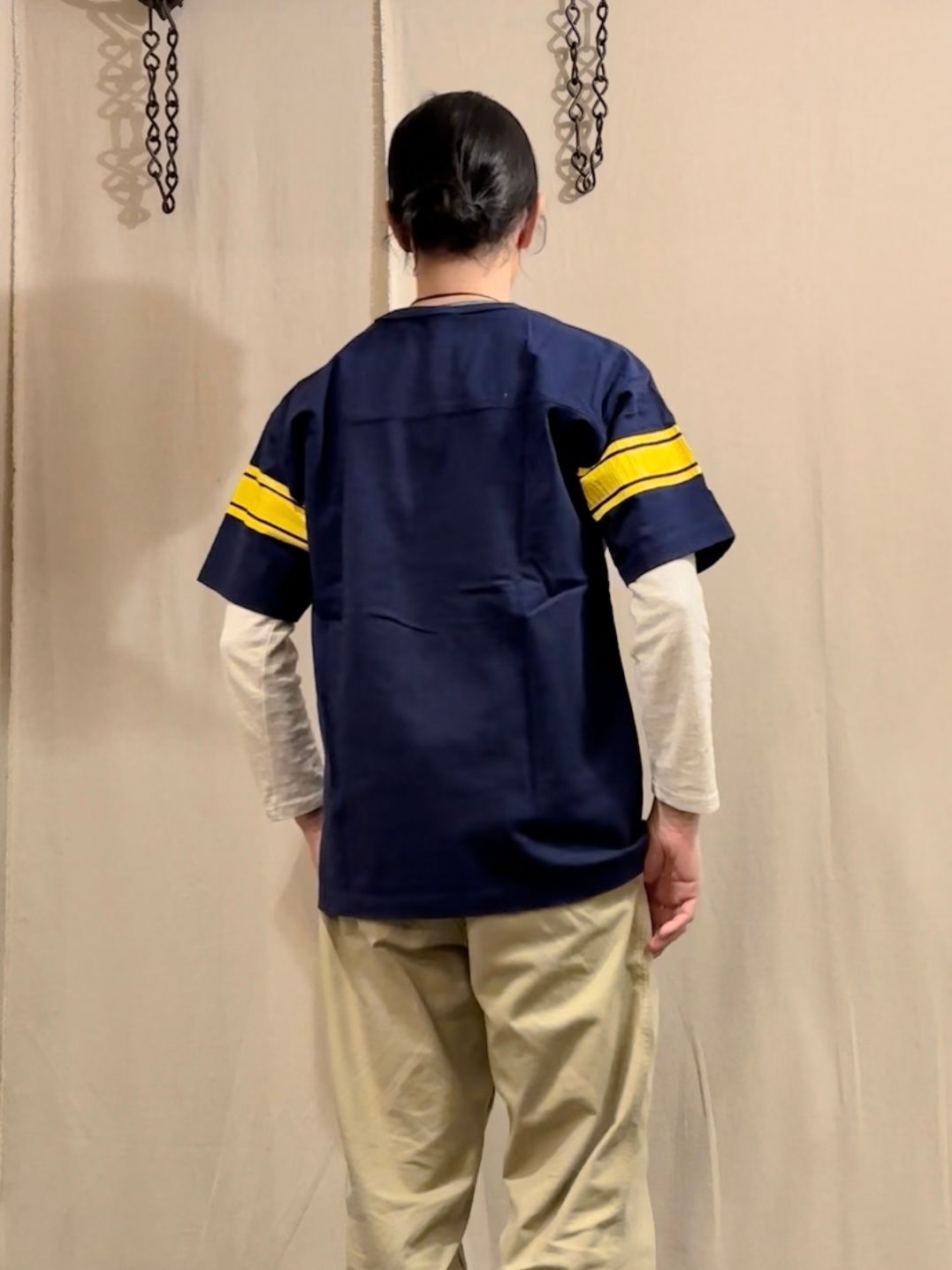 WHITESVILLE / ホワイツビル 14/- HALF SLEEVE FOOTBALL T-SHIRT  W/PRINT/ ナンバリング半袖フットボールTシャツ / WV79156 ネイビー(128)