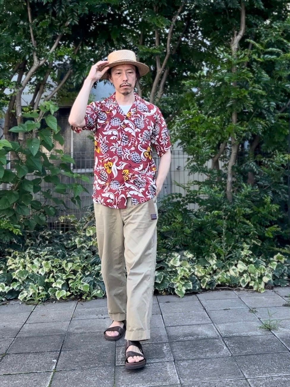 ALOHA SHIRTS “ ISLAND FEELING ”  /半袖レーヨンシャツ / アロハシャツ / ハワイアン / パイナップル柄 / SS39022 / ブラウン (138)
