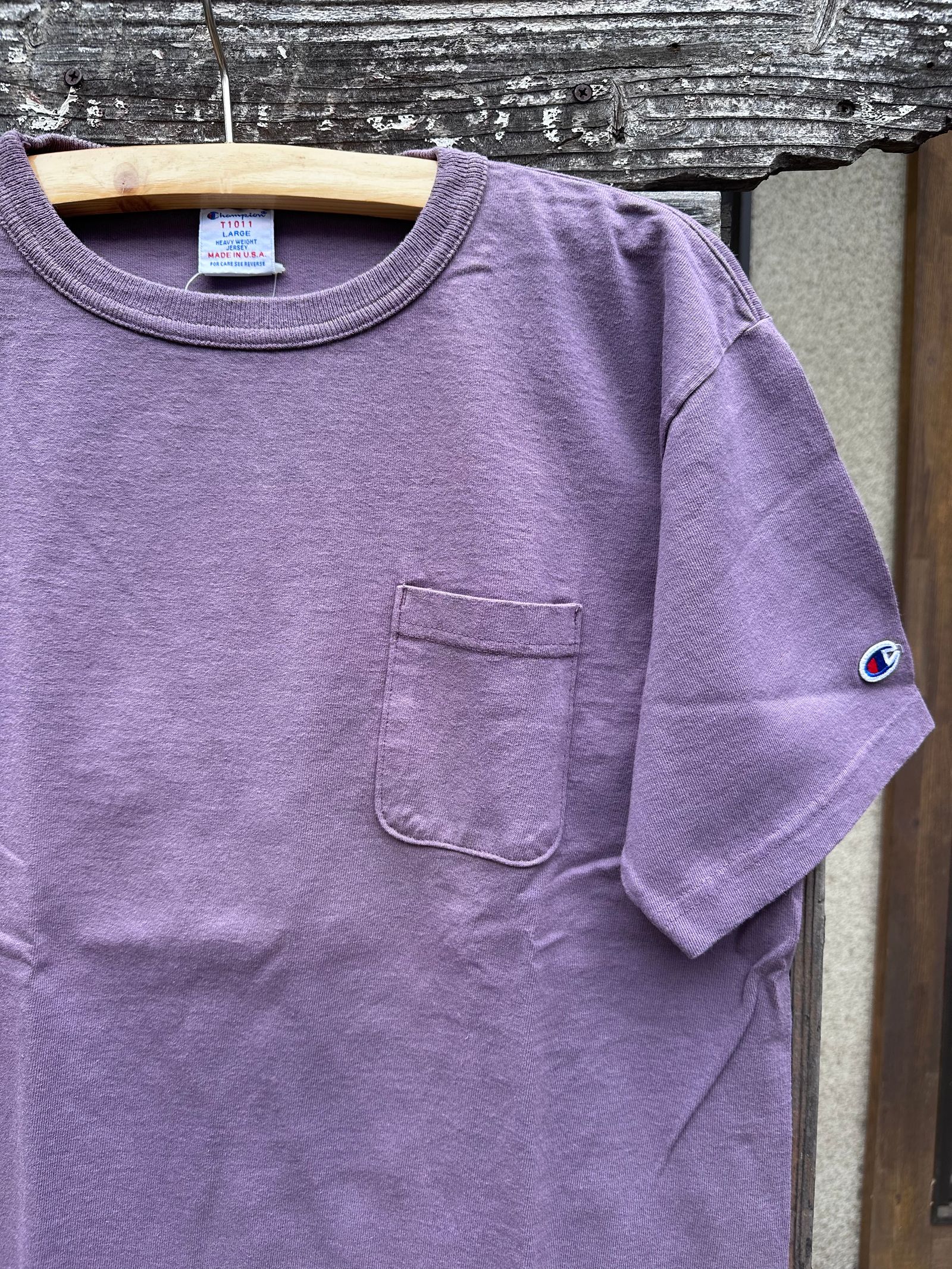 T1011 / ティーテンイレブン / ショートスリーブポケットTシャツ / MADE IN USA / ダルパープル / デッドストック
