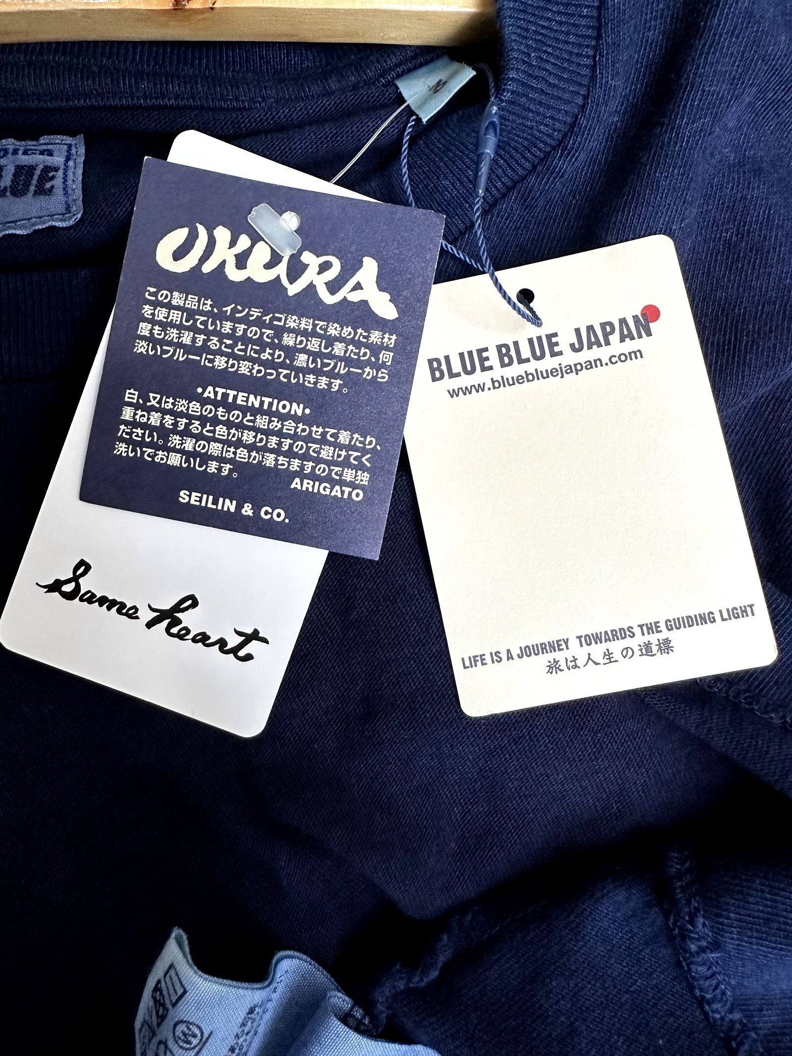 "訳あり"BLUE BLUE JAPAN インディゴオオマルグラデーションTシャツ