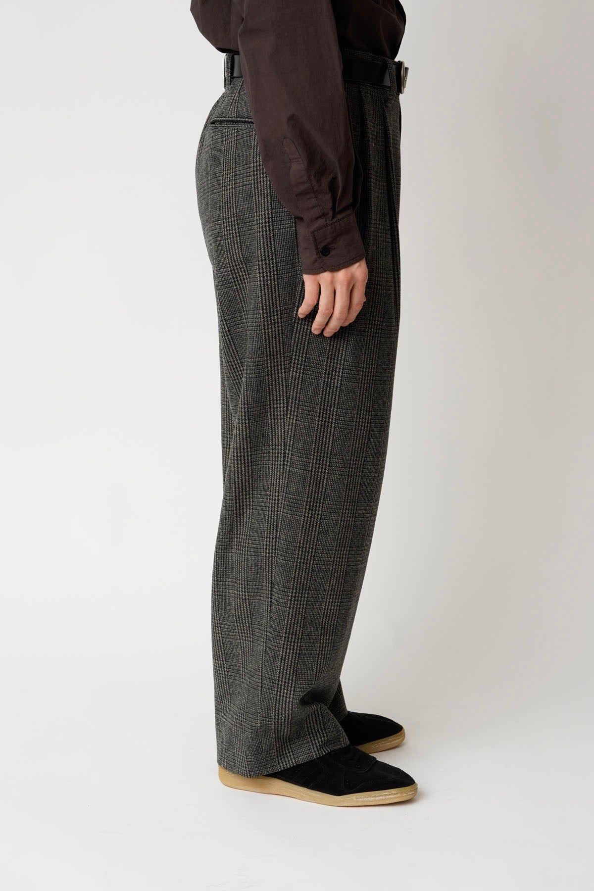 UNIVERSAL PRODUCTS Tweed Check Wide Trousers