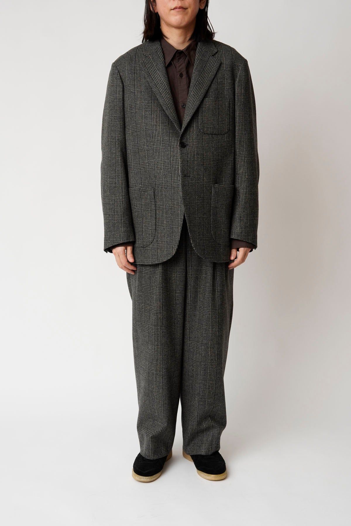 UNIVERSAL PRODUCTS Tweed Check Wide Trousers