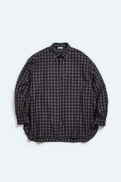 Blanc YM(ブランワイエム)Silk Plaid Wide Shirts