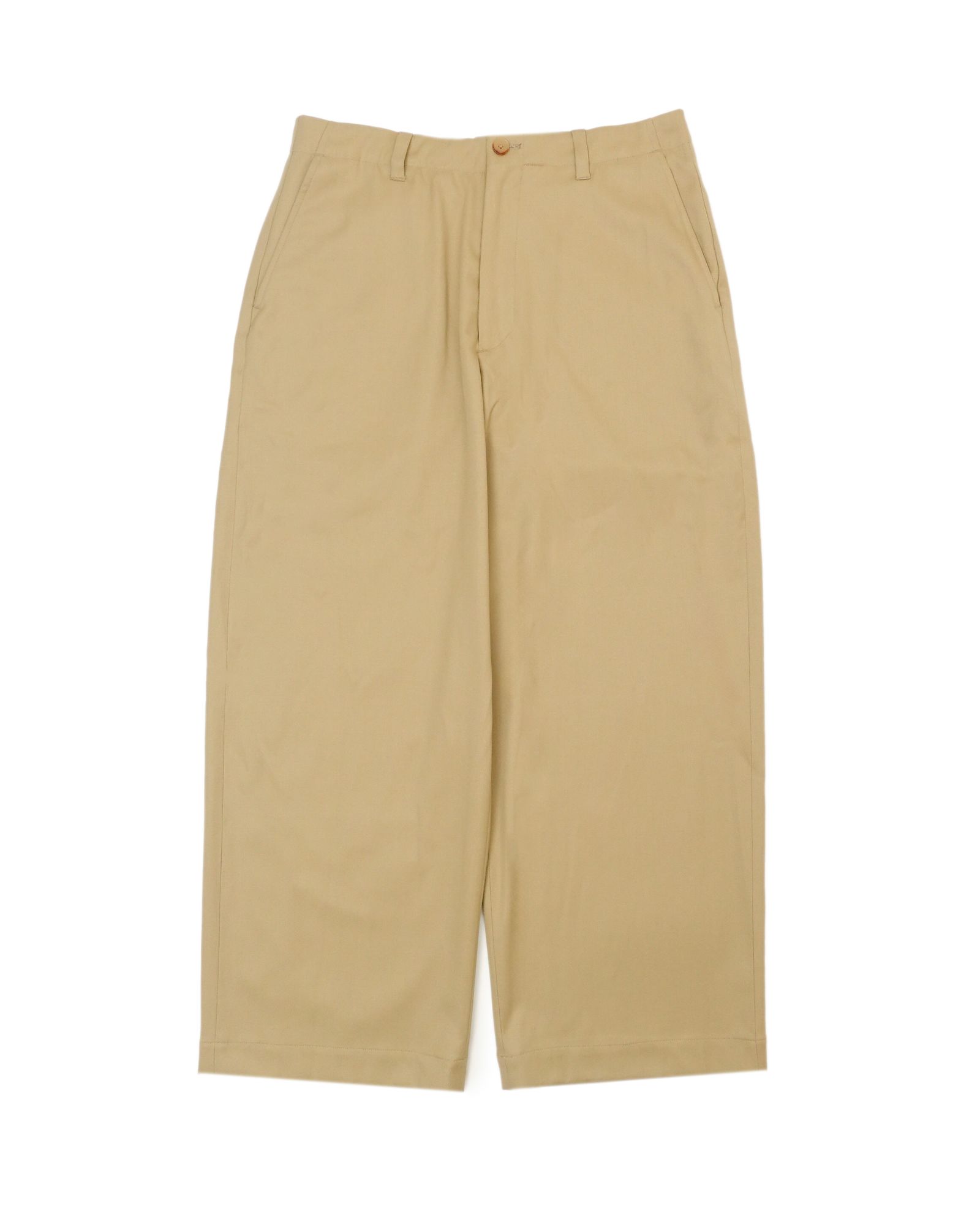 COTTON WOOL WIDE TROUSERS（BEIGE）