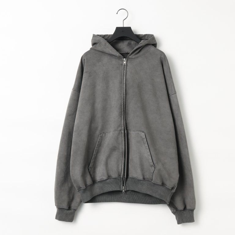 36G Fine Sweat Zip Hoodie（CHARCOAL PIGMENT）