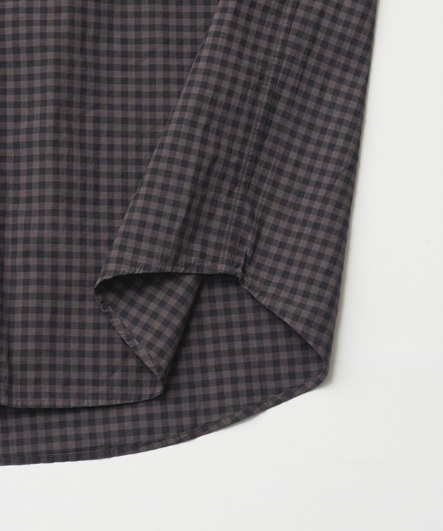 Huge Gingham Check Shirt（CHARCOAL BROWN）